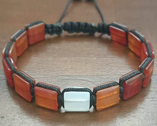 Bracelet d'homme Agate carré