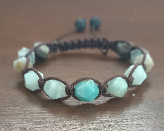 Bracelet d'homme Amazonite facetté