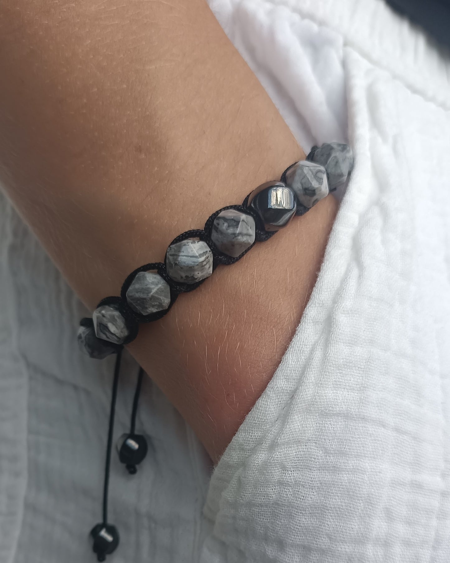 Bracelet d'homme Jasper paysage gris