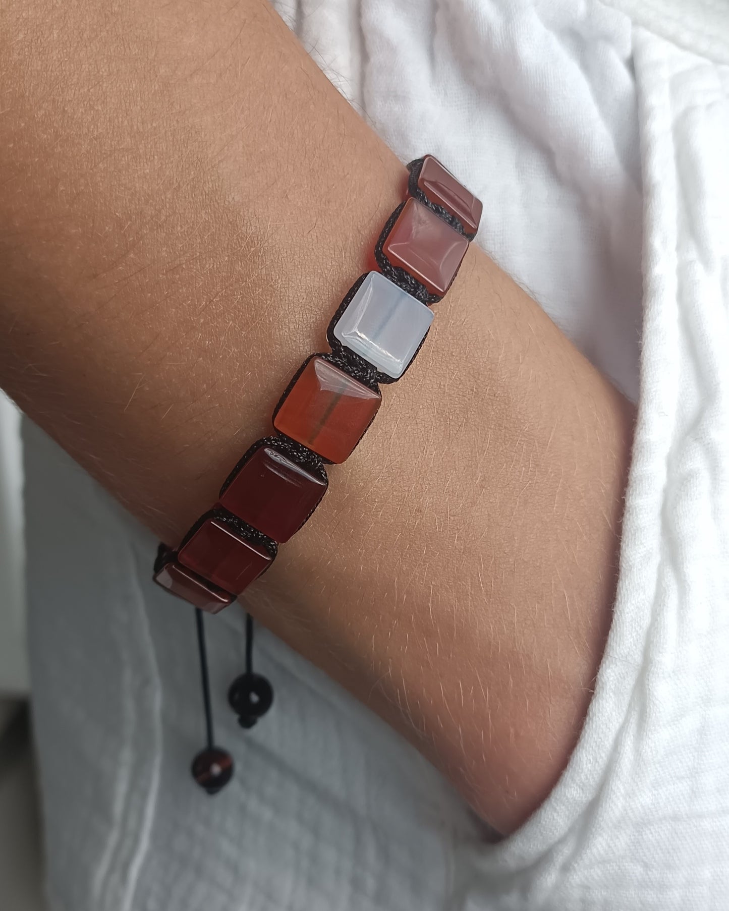 Bracelet d'homme Agate carré
