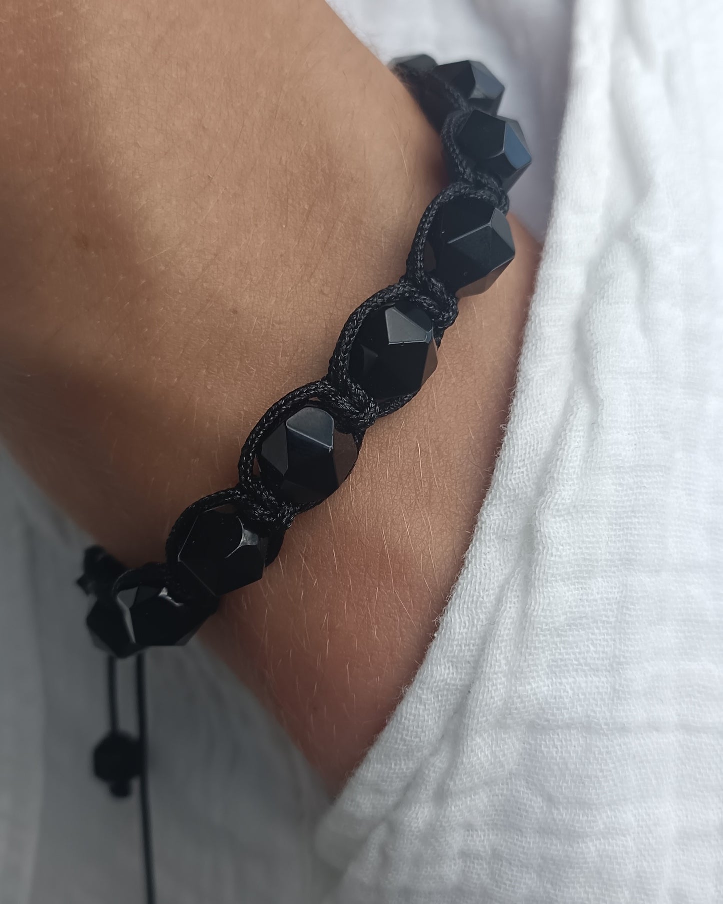 Bracelet d'homme Agate noir