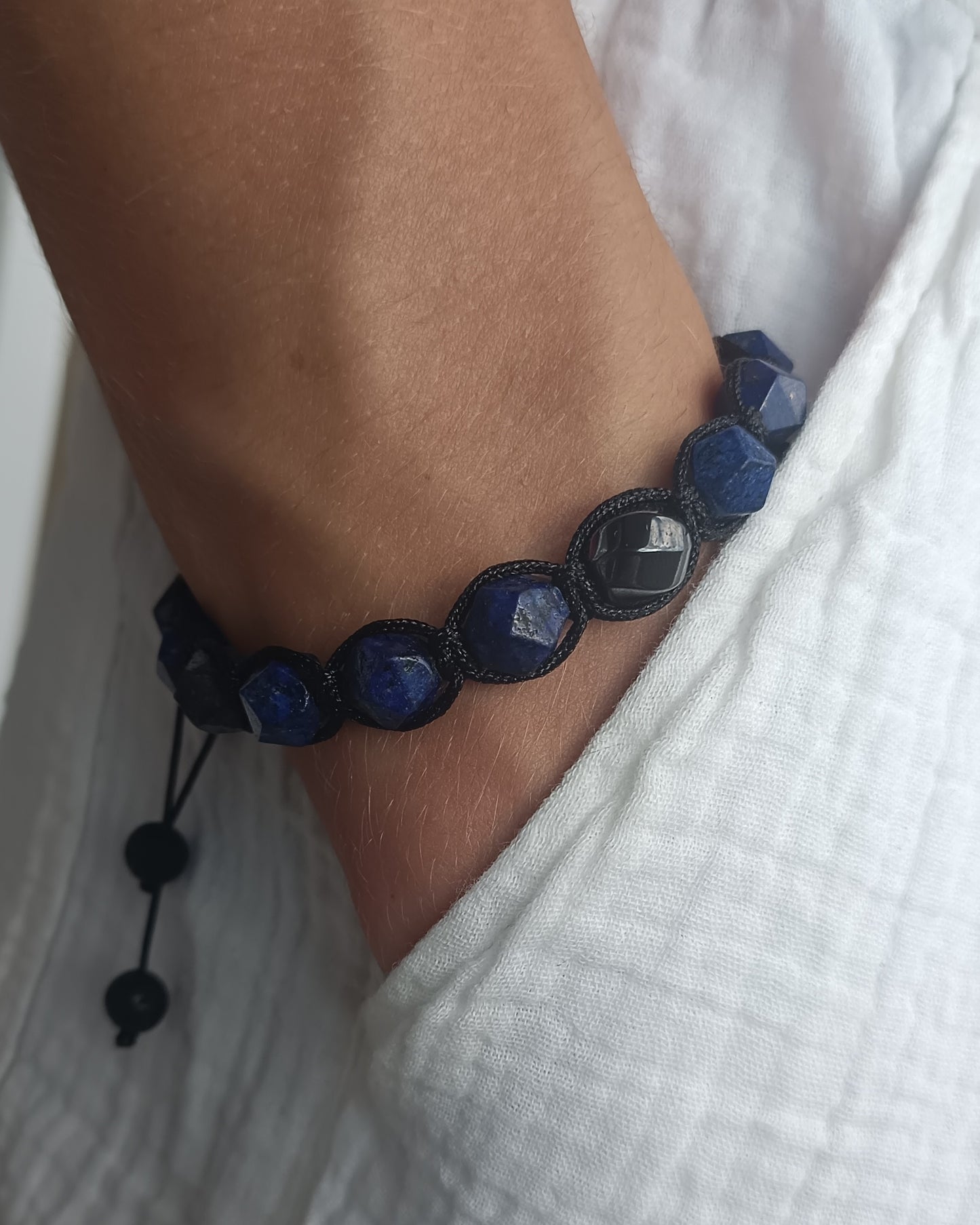 Lapis lazuli men's bracelet