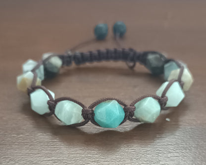 Faceted Amazonite Men's Bracelet