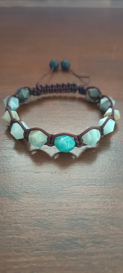 Faceted Amazonite Men's Bracelet