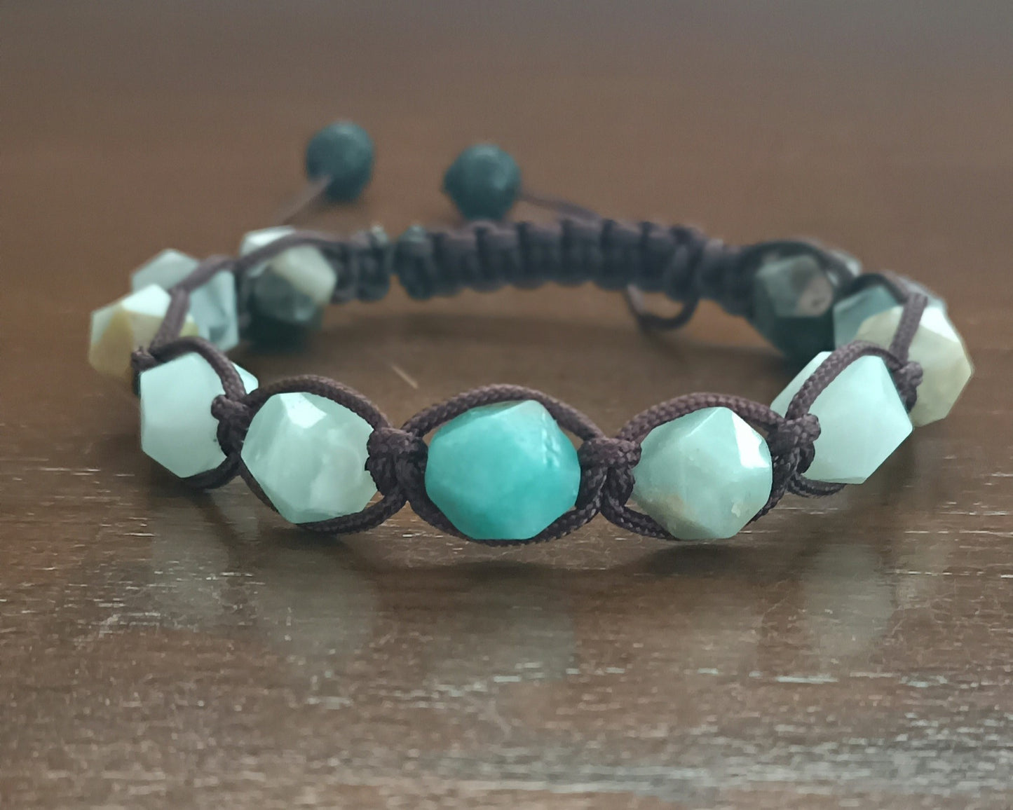 Faceted Amazonite Men's Bracelet