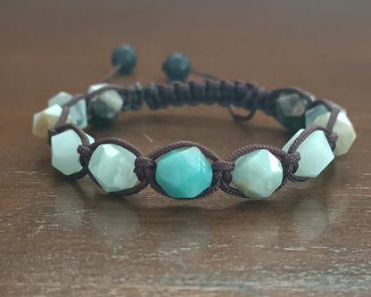 Faceted Amazonite Men's Bracelet