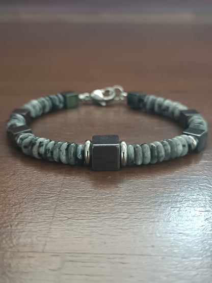 Bracelet d'homme Labradorite et hématite