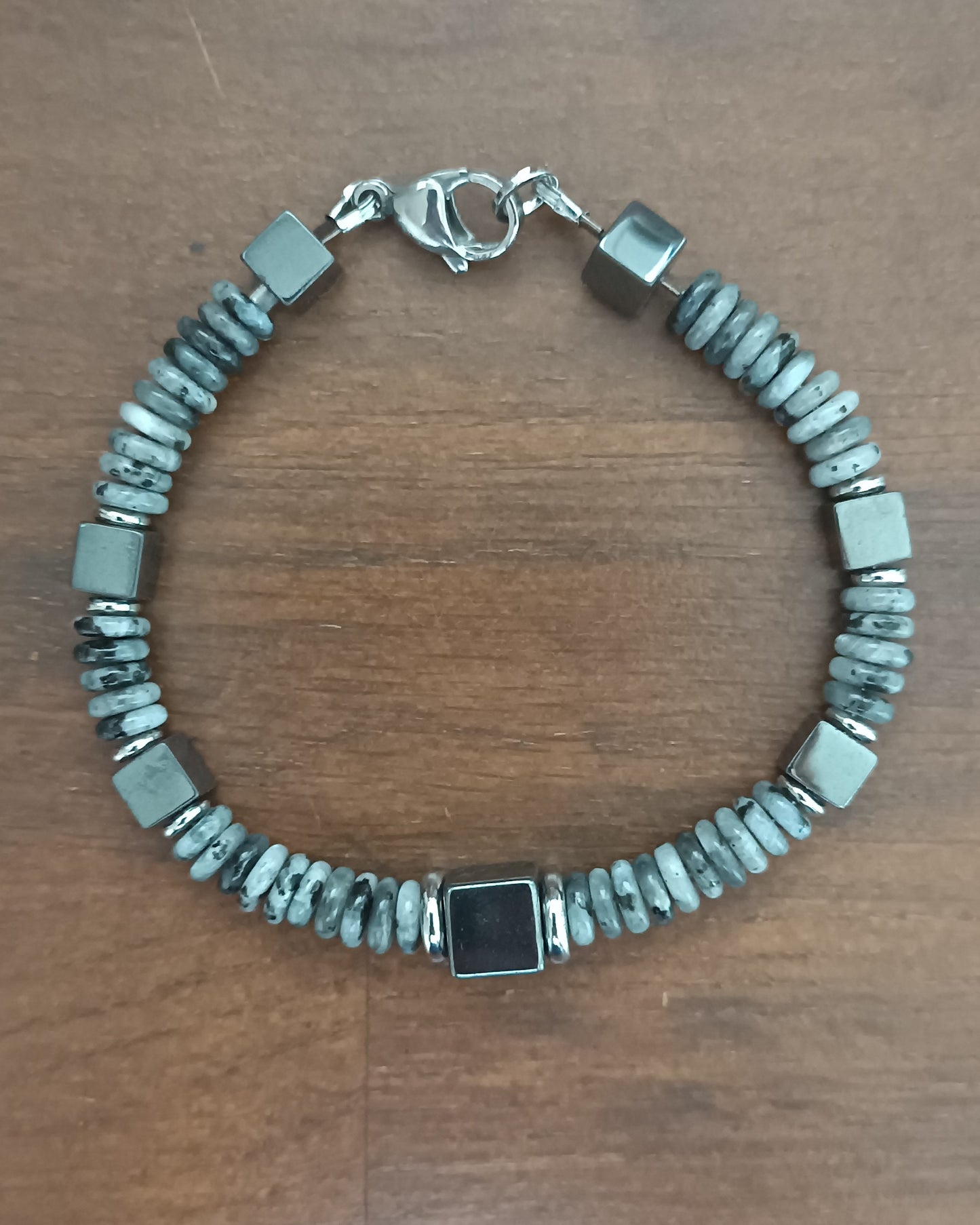 Bracelet d'homme Labradorite et hématite