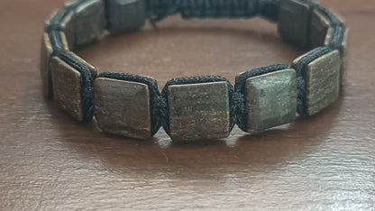 Square Bronzite Men's Bracelet