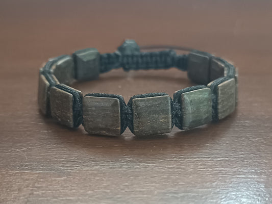 Square Bronzite Men's Bracelet