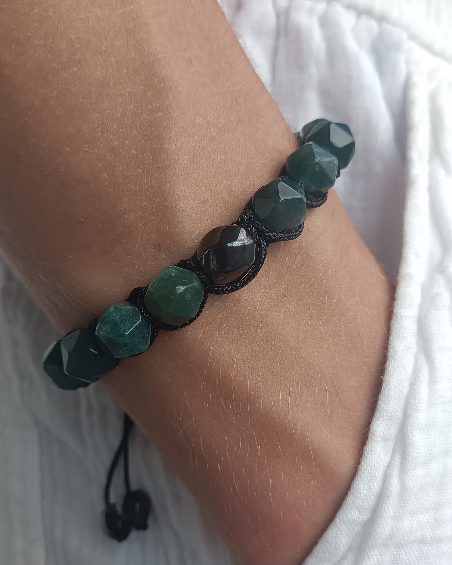 Bracelet d'homme Agate mousse vert