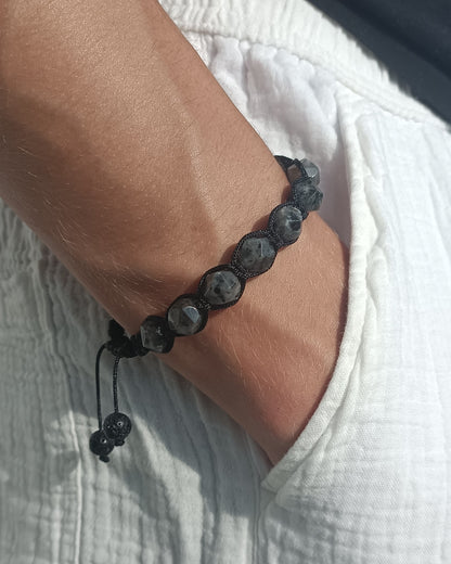 Bracelet d'homme Labradorite facetté