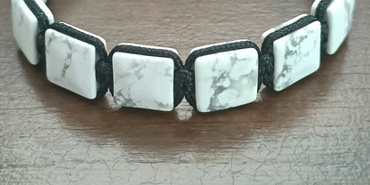 Square Howlite Men's Bracelet