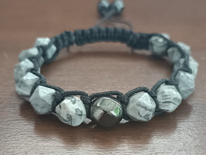 Gray landscape Jasper men's bracelet