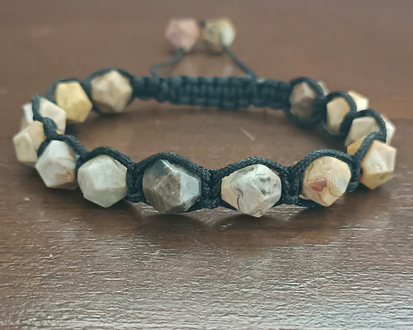 Yellow landscape jade men's bracelet